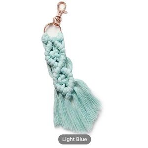 🆕 Fringe Macrame Key Ring Light Blue